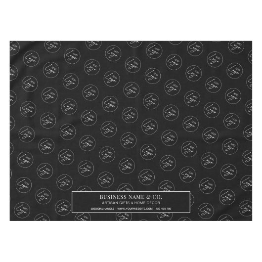 Minimalistische Black Business Logo Company Trade  Tafelkleed (Voorkant (Horizontaal))