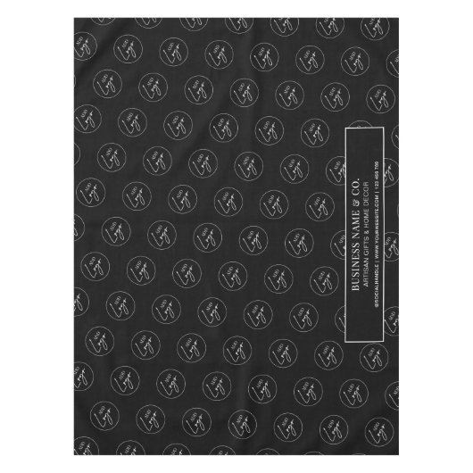 Minimalistische Black Business Logo Company Trade  Tafelkleed (Voorkant)