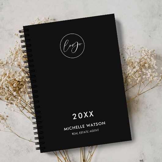 Minimalistische Black Business Logo Corporate 2025 Planner