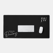 Minimalistische Black Business Logo Monogram Quote Bureaumat (Keyboard & Muis)