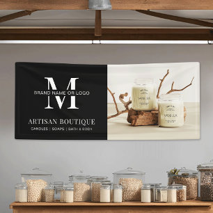 Minimalistische Black Business Logo Promotiefoto Spandoek