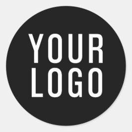 Minimalistische Black Business Logo-Sticker Ronde Sticker