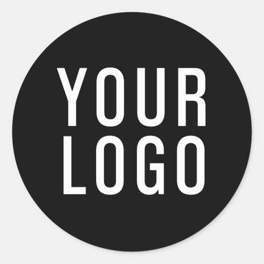 Minimalistische Black Business Logo-Sticker Ronde Sticker (Voorkant)