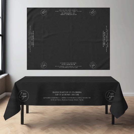 Minimalistische Black Business Logo-tafel met het  Tafelkleed