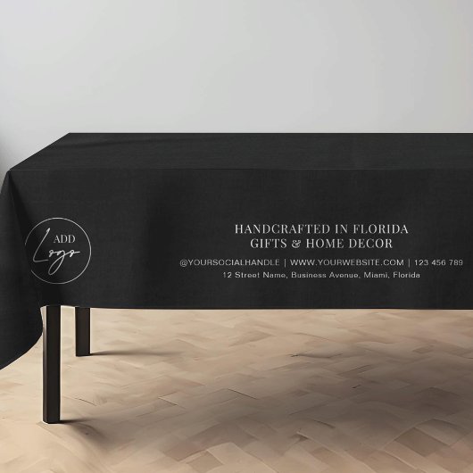 Minimalistische Black Business Logo-tafel met het  Tafelkleed