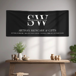 Minimalistische Black Business Pop Up Shop Achterg Spandoek