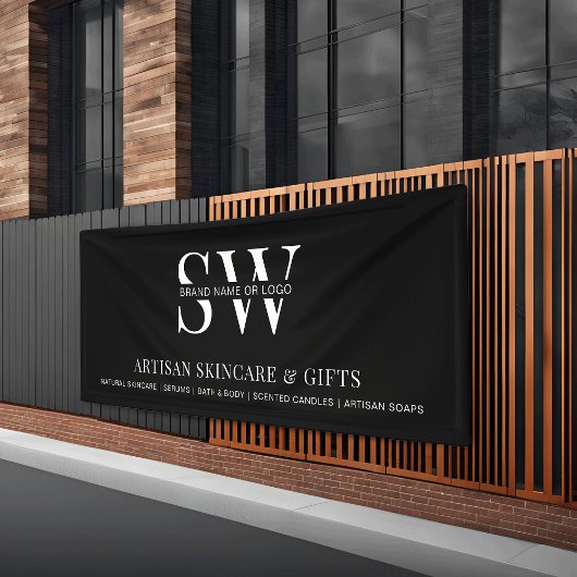 Minimalistische Black Business Pop Up Shop Achterg Spandoek