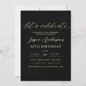 Minimalistische Black Gold 50e verjaardag Kaart (Voorkant)
