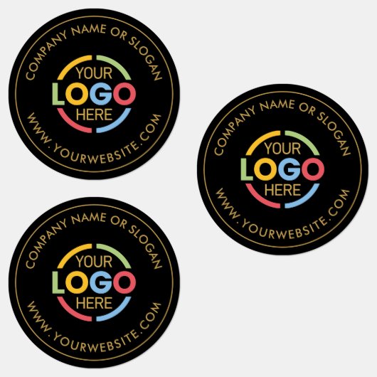 Minimalistische Black Gold Business Logo Promotion Labels (Groep)