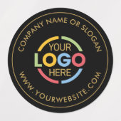 Minimalistische Black Gold Business Logo Promotion Labels (Design 1)