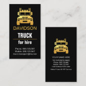 Minimalistische Black Gold Line Trucking Visitekaartje (Voorkant / Achterkant)