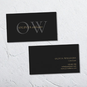 Minimalistische Black Gold Simple Professional Visitekaartje