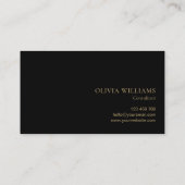 Minimalistische Black Gold Simple Professional Visitekaartje (Achterkant)