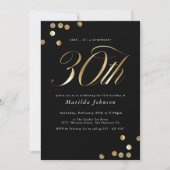Minimalistische Black Gold Verrassing 30e Verjaard Kaart (Voorkant)