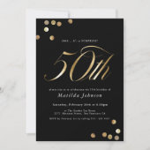 Minimalistische Black Gold Verrassing 50e Verjaard Kaart (Voorkant)