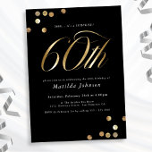 Minimalistische Black Gold Verrassing 60e Verjaard Kaart