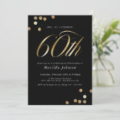 Minimalistische Black Gold Verrassing 60e Verjaard Kaart (Staand voorkant)