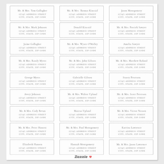 Minimalistische Black Guest Adresetiketten Sticker (Vel)