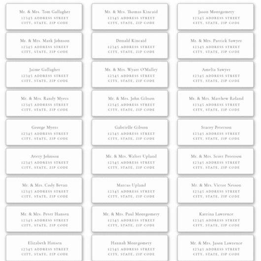 Minimalistische Black Guest Adresetiketten Sticker (Voorkant)