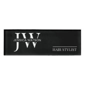 Minimalistische Black Haarstylist Beauty Salon Spa Naambadge (Voorkant)