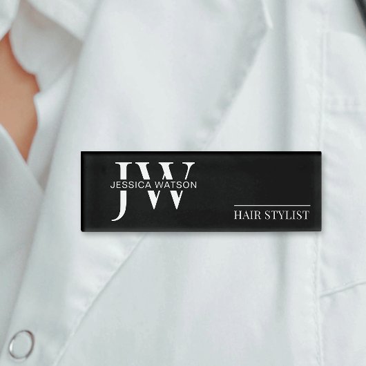 Minimalistische Black Haarstylist Beauty Salon Spa Naambadge
