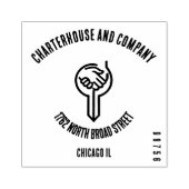 Minimalistische Black Line Logo voor Business Cons Rubberstempel (Afrduk)