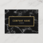 Minimalistische Black Marble luxe Visitekaartje (Voorkant)