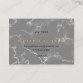 Minimalistische Black Marble luxe Visitekaartje (Achterkant)