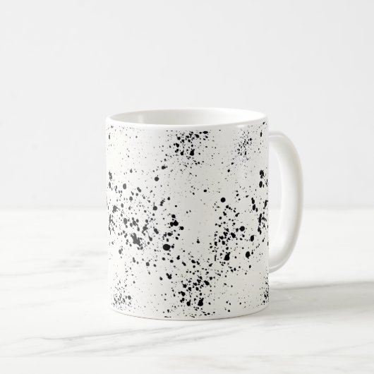 Minimalistische Black Paint Splatter Coffee Mok (Voorkant rechts)