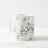 Minimalistische Black Paint Splatter Coffee Mok (Voorkant links)