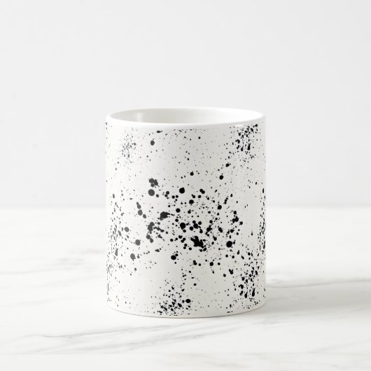 Minimalistische Black Paint Splatter Coffee Mok (Center)