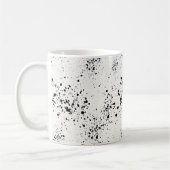 Minimalistische Black Paint Splatter Coffee Mok (Links)
