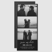 Minimalistische Black Photo Strip Wedding Save the (Voorkant / Achterkant)