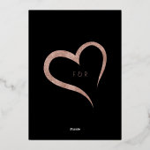 Minimalistische Black Rose Goud Art Deco Save The  Folie Uitnodiging (Achterkant)