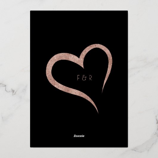 Minimalistische Black Rose Gouden Art Deco Save Th Folie Uitnodiging (Achterkant)