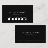 Minimalistische Black Salon Loyalty Kaart Visitekaartje (Voorkant / Achterkant)