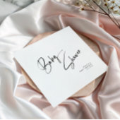 Minimalistische Black Script Modern Baby shower Pa Servet