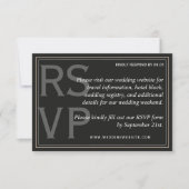 Minimalistische Black Tie Formele Trouw-QR-code RSVP Kaartje (Voorkant)