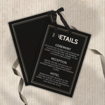 Minimalistische Black Tie Formele Trouwdetails