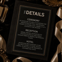 Minimalistische Black Tie Formele Trouwdetails