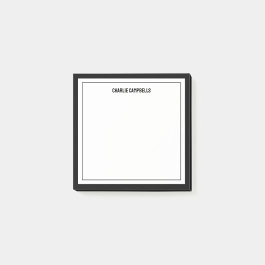 Minimalistische Black Two Borders Post-it® Notes (Voorkant)