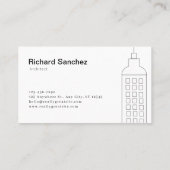 Minimalistische Black & White Architect Studio Com Visitekaartje (Achterkant)