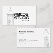 Minimalistische Black & White Architect Studio Com Visitekaartje (Voorkant / Achterkant)