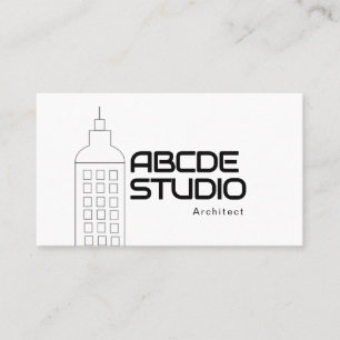 Minimalistische Black & White Architect Studio Com Visitekaartje