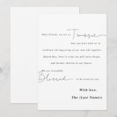 Minimalistische Black & White bruiloft bedankpas Bedankkaart (Voorkant / Achterkant)