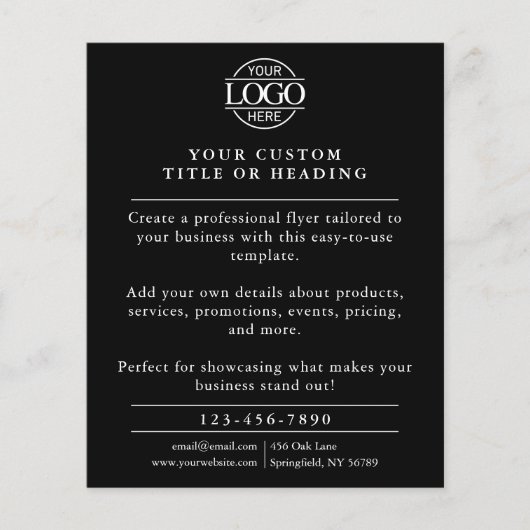 Minimalistische Black & White Business Logo Promot Flyer (Voorkant)