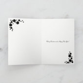 Minimalistische Black & White Circle Kerst Kaart (Binnen)