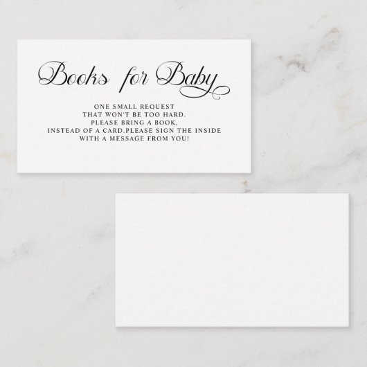 Minimalistische Black White Cloud Negen boeken voo Informatiekaartje (Voorkant / Achterkant)