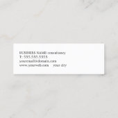 Minimalistische Black White Consultant Mini Visitekaartje (Achterkant)