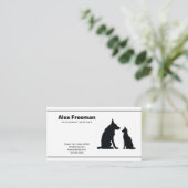 Minimalistische Black & White Kat Hond Dierenarts Visitekaartje (Staand voorkant)